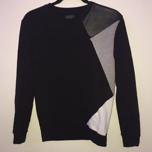 Black Jumper with Pleather/Velvet patches.